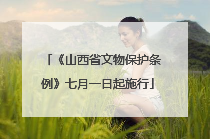 《山西省文物保护条例》七月一日起施行