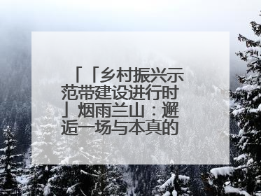 「乡村振兴示范带建设进行时」烟雨兰山：邂逅一场与本真的久别重逢！