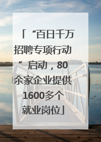 “百日千万招聘专项行动”启动，80余家企业提供1600多个就业岗位