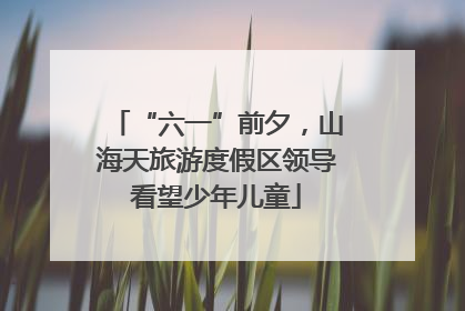 “六一”前夕，山海天旅游度假区领导看望少年儿童