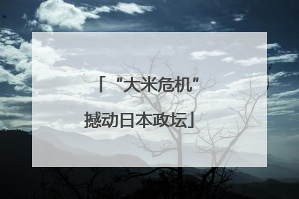 “大米危机”撼动日本政坛