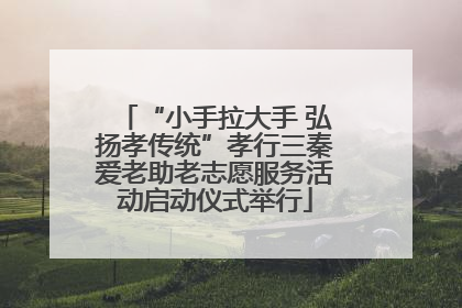 “小手拉大手 弘扬孝传统”孝行三秦爱老助老志愿服务活动启动仪式举行