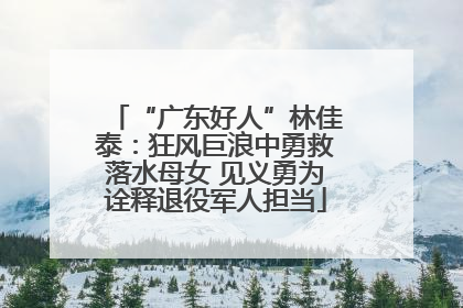 “广东好人”林佳泰：狂风巨浪中勇救落水母女 见义勇为诠释退役军人担当