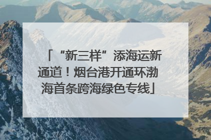 “新三样”添海运新通道！烟台港开通环渤海首条跨海绿色专线
