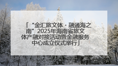“金汇旅文体・融通海之南”2025年海南省旅文体产融对接活动暨金融服务中心成立仪式举行