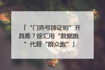 “门弄号牌证明”开具难？徐汇用“数据跑”代替“群众跑”