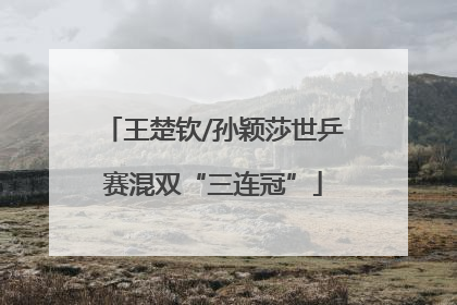 王楚钦/孙颖莎世乒赛混双“三连冠”