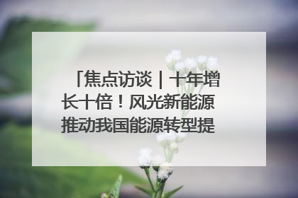 焦点访谈｜十年增长十倍！风光新能源推动我国能源转型提质焕“新”