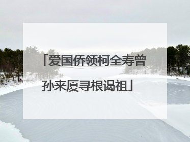 爱国侨领柯全寿曾孙来厦寻根谒祖
