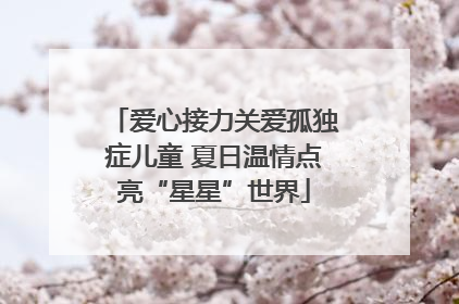 爱心接力关爱孤独症儿童 夏日温情点亮“星星”世界