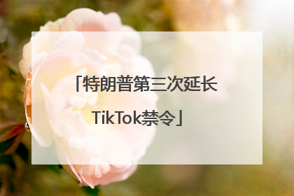 特朗普第三次延长TikTok禁令