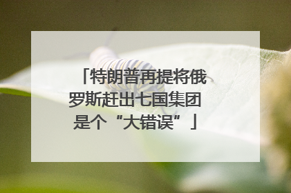 特朗普再提将俄罗斯赶出七国集团是个“大错误”