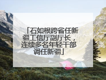石如根跨省任新疆工信厅副厅长，连续多名年轻干部调任新疆