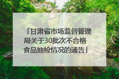甘肃省市场监督管理局关于30批次不合格食品抽检情况的通告
