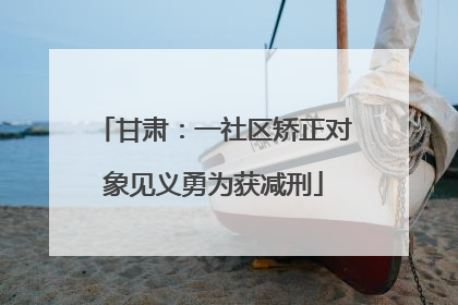 甘肃：一社区矫正对象见义勇为获减刑