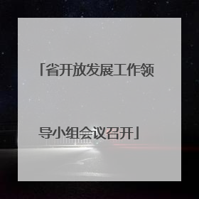 省开放发展工作领导小组会议召开