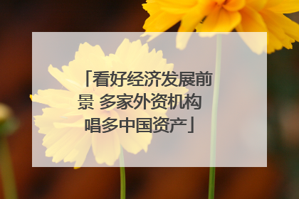 看好经济发展前景 多家外资机构唱多中国资产