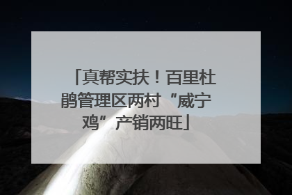 真帮实扶！百里杜鹃管理区两村“威宁鸡”产销两旺