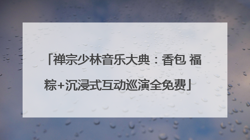 禅宗少林音乐大典：香包 福粽+沉浸式互动巡演全免费