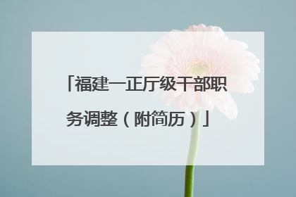福建一正厅级干部职务调整（附简历）