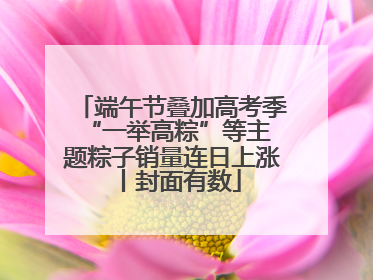 端午节叠加高考季 “一举高粽”等主题粽子销量连日上涨丨封面有数