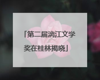第二届漓江文学奖在桂林揭晓