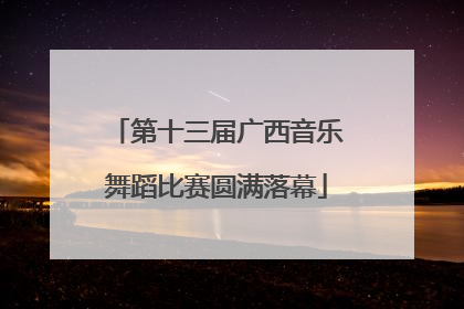 第十三届广西音乐舞蹈比赛圆满落幕
