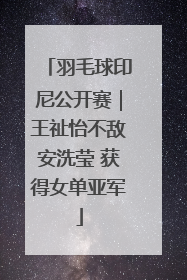 羽毛球印尼公开赛｜王祉怡不敌安洗莹 获得女单亚军