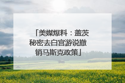 美媒爆料：盖茨秘密去白宫游说撤销马斯克政策