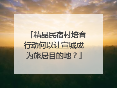 精品民宿村培育行动何以让宣城成为旅居目的地？
