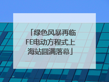 绿色风暴再临 FE电动方程式上海站圆满落幕