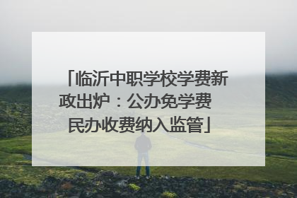 临沂中职学校学费新政出炉：公办免学费 民办收费纳入监管