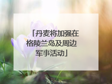 丹麦将加强在格陵兰岛及周边军事活动