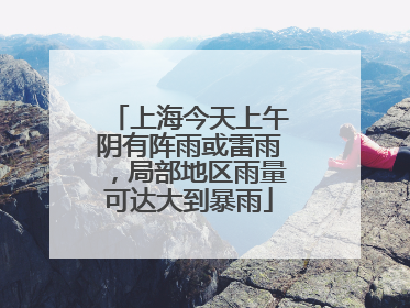 上海今天上午阴有阵雨或雷雨，局部地区雨量可达大到暴雨