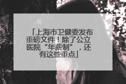上海市卫健委发布重磅文件！除了公立医院“年薪制”，还有这些重点