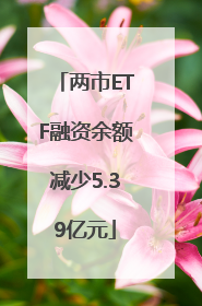 两市ETF融资余额减少5.39亿元