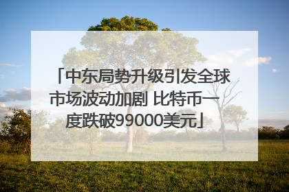 中东局势升级引发全球市场波动加剧 比特币一度跌破99000美元