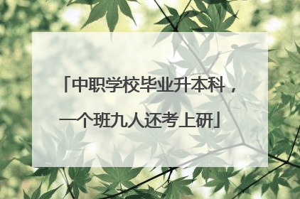 中职学校毕业升本科，一个班九人还考上研