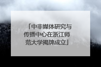 中非媒体研究与传播中心在浙江师范大学揭牌成立