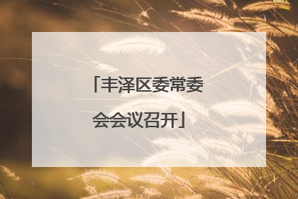 丰泽区委常委会会议召开