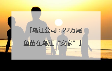 乌江公司：22万尾鱼苗在乌江“安家”