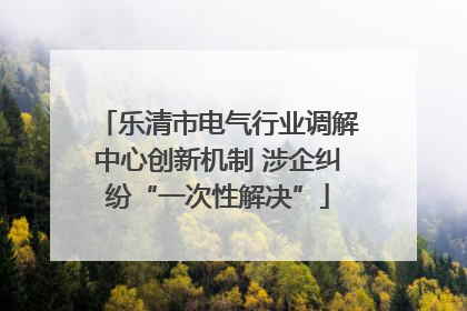 乐清市电气行业调解中心创新机制 涉企纠纷“一次性解决”