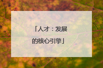 人才：发展的核心引擎