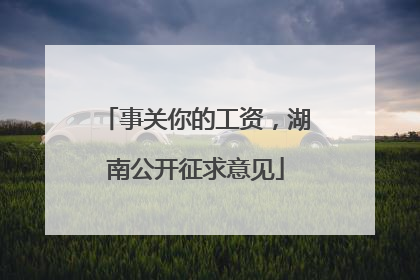 事关你的工资，湖南公开征求意见