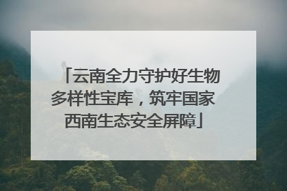 云南全力守护好生物多样性宝库，筑牢国家西南生态安全屏障