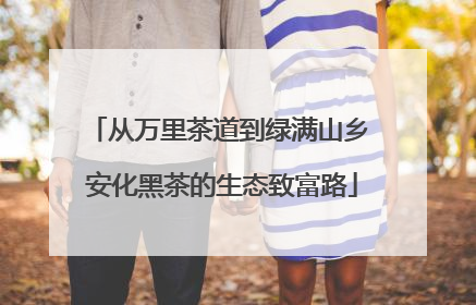 从万里茶道到绿满山乡 安化黑茶的生态致富路