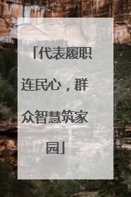 代表履职连民心，群众智慧筑家园
