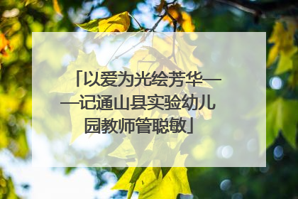 以爱为光绘芳华——记通山县实验幼儿园教师管聪敏