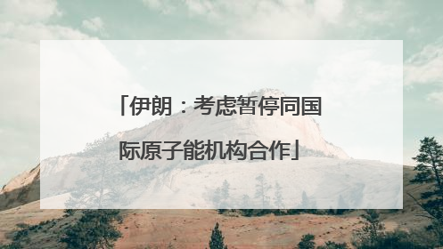 伊朗：考虑暂停同国际原子能机构合作