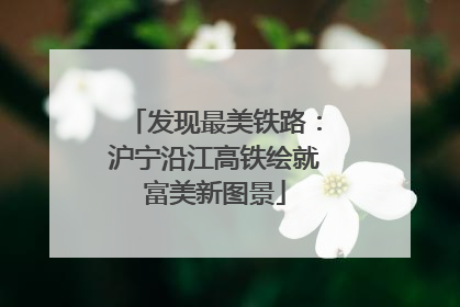 发现最美铁路：沪宁沿江高铁绘就富美新图景